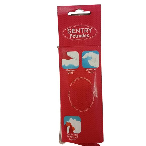 4 Sentry Petrodex Pet FINGER GLOVE TOOTHBRUSH Gloves Cats Dogs  New in Box - Picture 5 of 8
